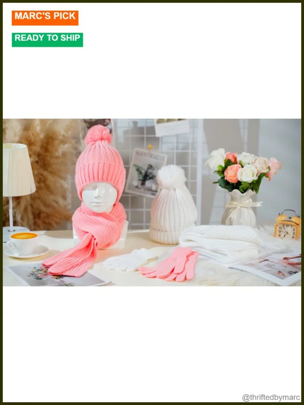 Kids Winter Hat Gloves Scarf Set Knit Pom Beanie Warm 5-10 Boys Girls 18 Pack